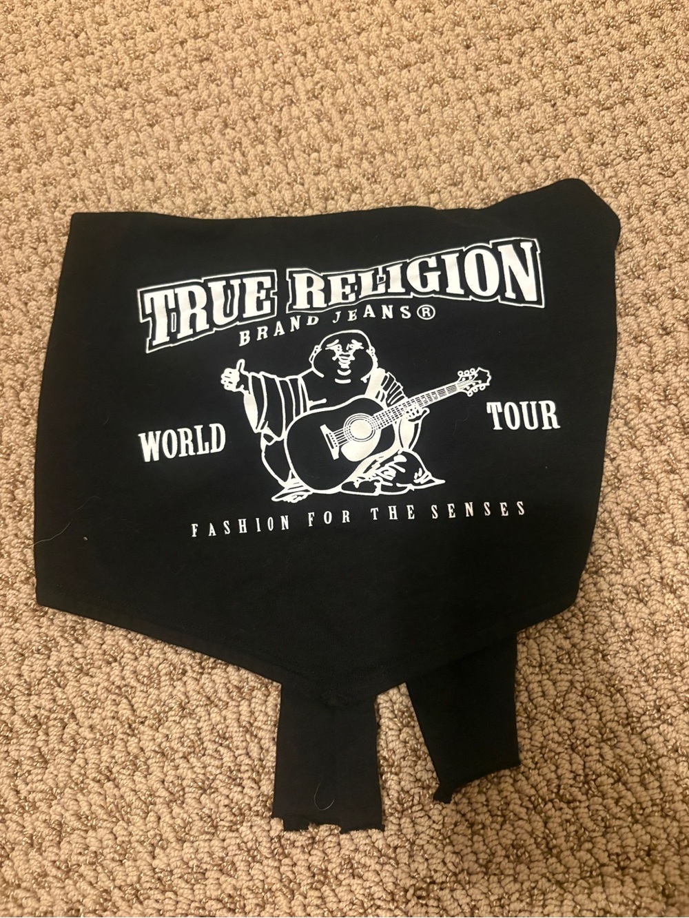 True Religion Black Knotted Bandana Top